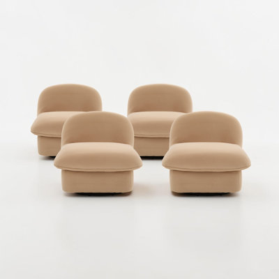 Velvet  Fabric Upholstered  Swivel Accent Chair