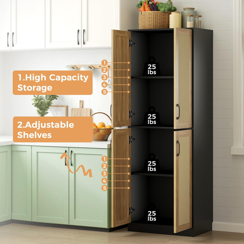 Armoire de rangement pour garde-manger, Noir