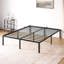 Black Metal Platform Husna Bed Frame, Bed Frame With 4 Removable Sturdy Posts And Wooden Headboard, Mattress Foundation With Wooden Slats, Noise Free, Easy Assembly-785314670