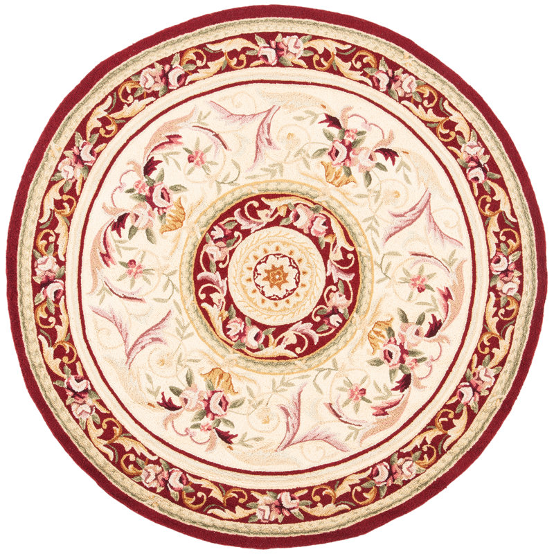 Tapis oriental en laine crocheté à la main Hollander, Rond 8 pi