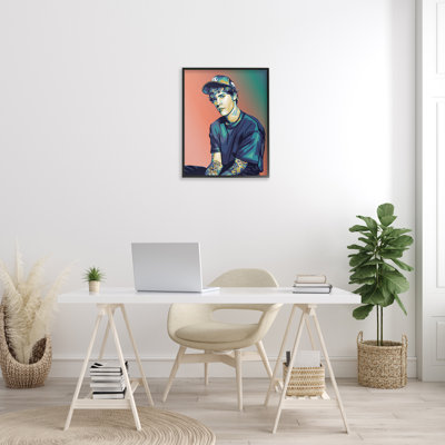 Justin Portrait with Hat Framed Giclee Art by Birch&Ink