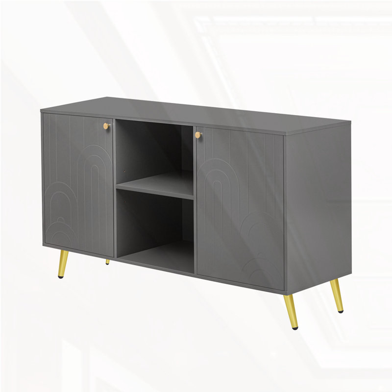 Modern TV Stand for TVs up to 55 Inches, Grey