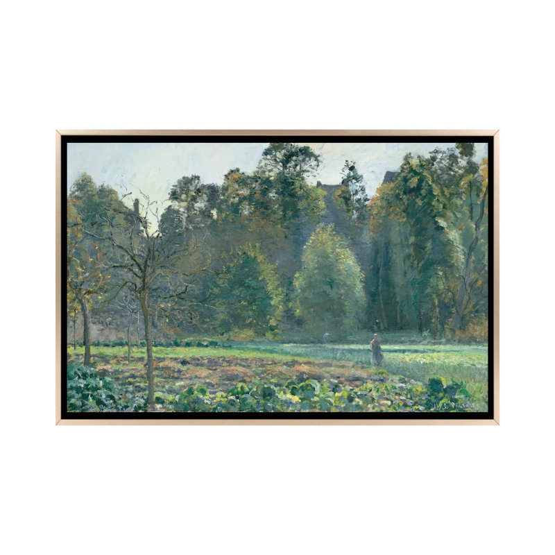 Le champ de choux, Pontoise - reproduction d'art murale - toile encadrée, H 26 po x l 18 po, Champagne