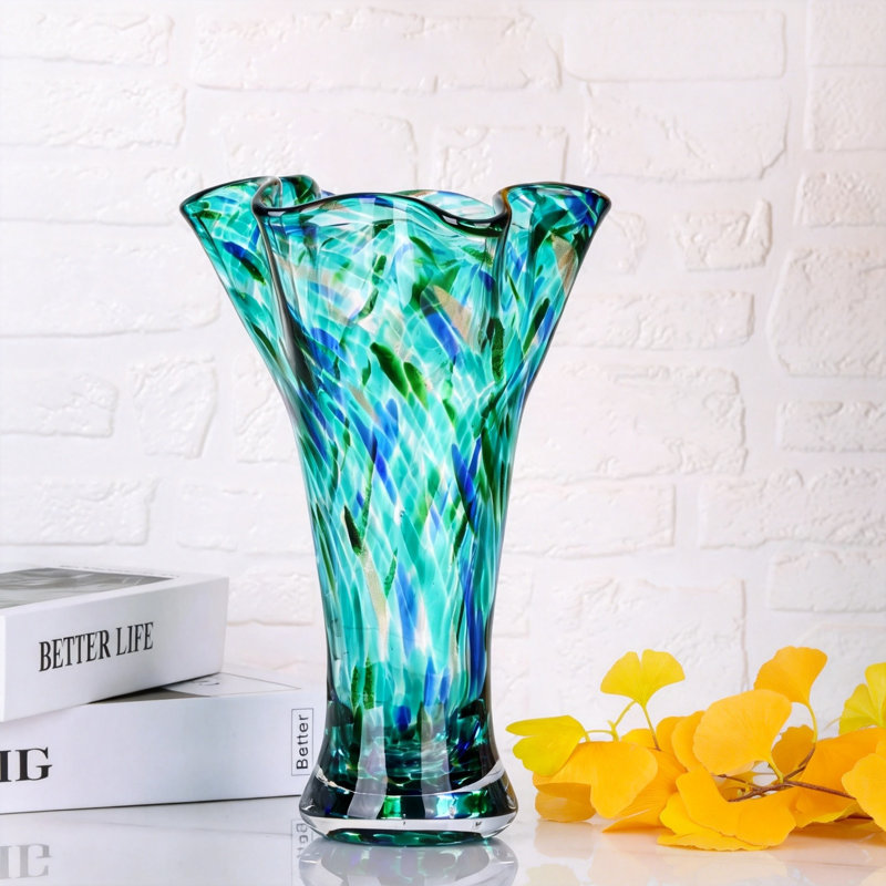 Vases en verre pour fleurs, vases en verre soufflé à la main