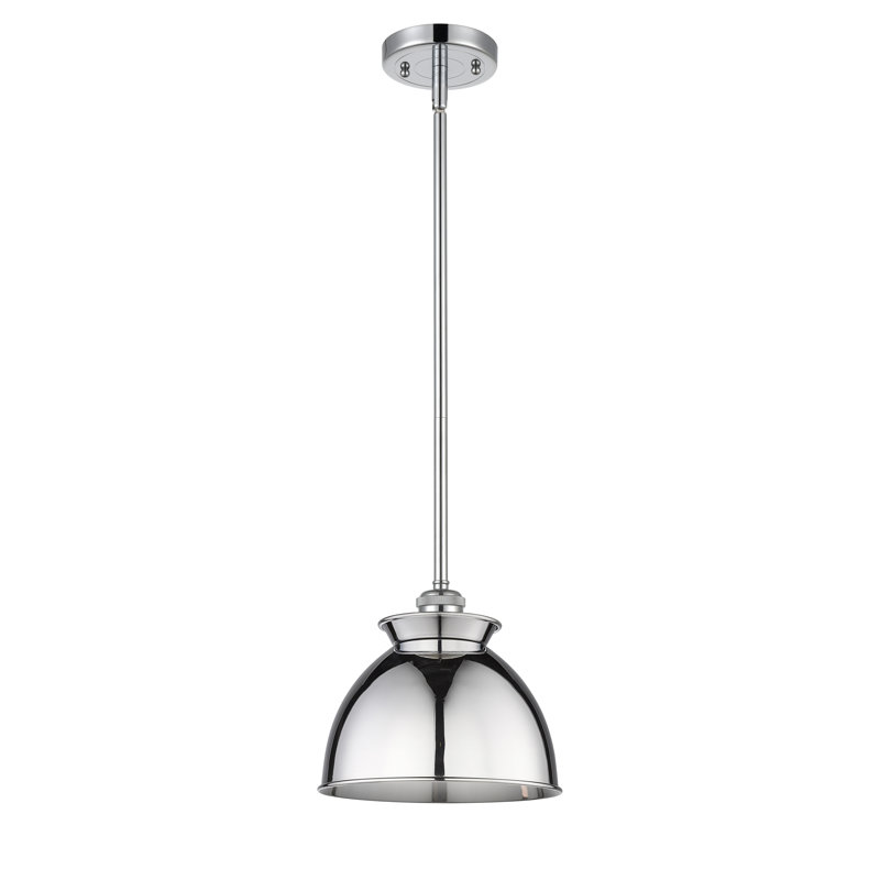 Luminaire suspendu 1 lumière, H 44,25 po x l 8,13 po x P 8,13 po, Chrome poli, Chrome poli