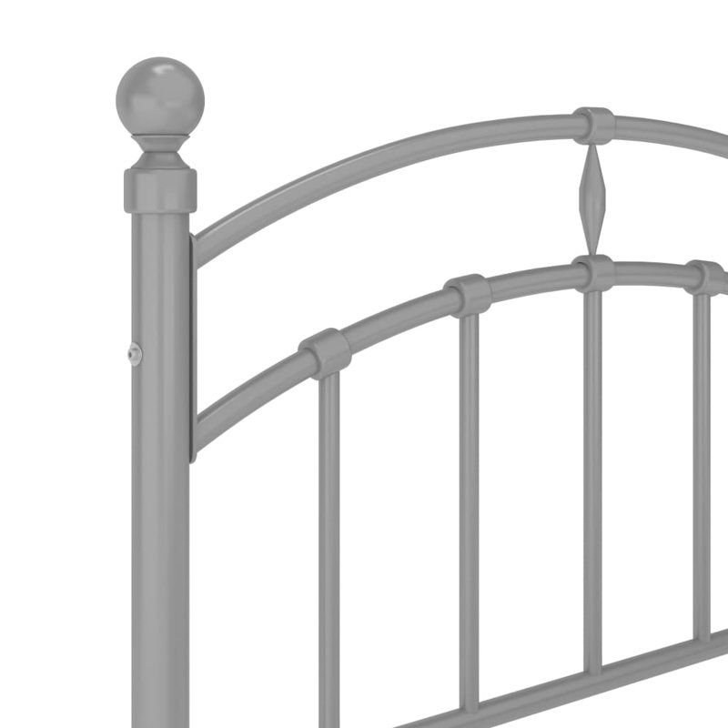 Shept Mallet Metal Bed, Grey, 90 x 200 cm