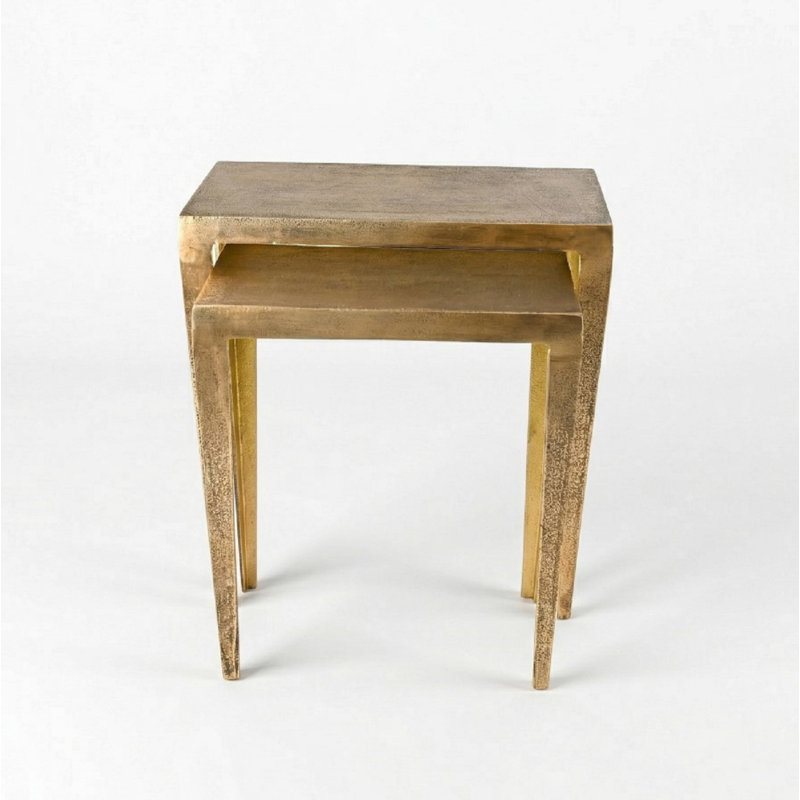 Ensemble de 2 tables d'appoint antiques noires, Brun
