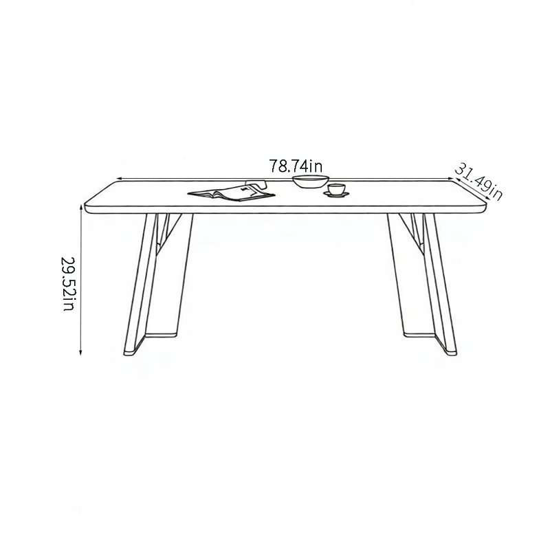 Table de salle à manger Minimalist Elegant, H 29,52 po x L 78,74 po x l 31,49 po
