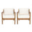Chaise longue de patio en bois d'acacia avec dossier en corde et coussins Juna