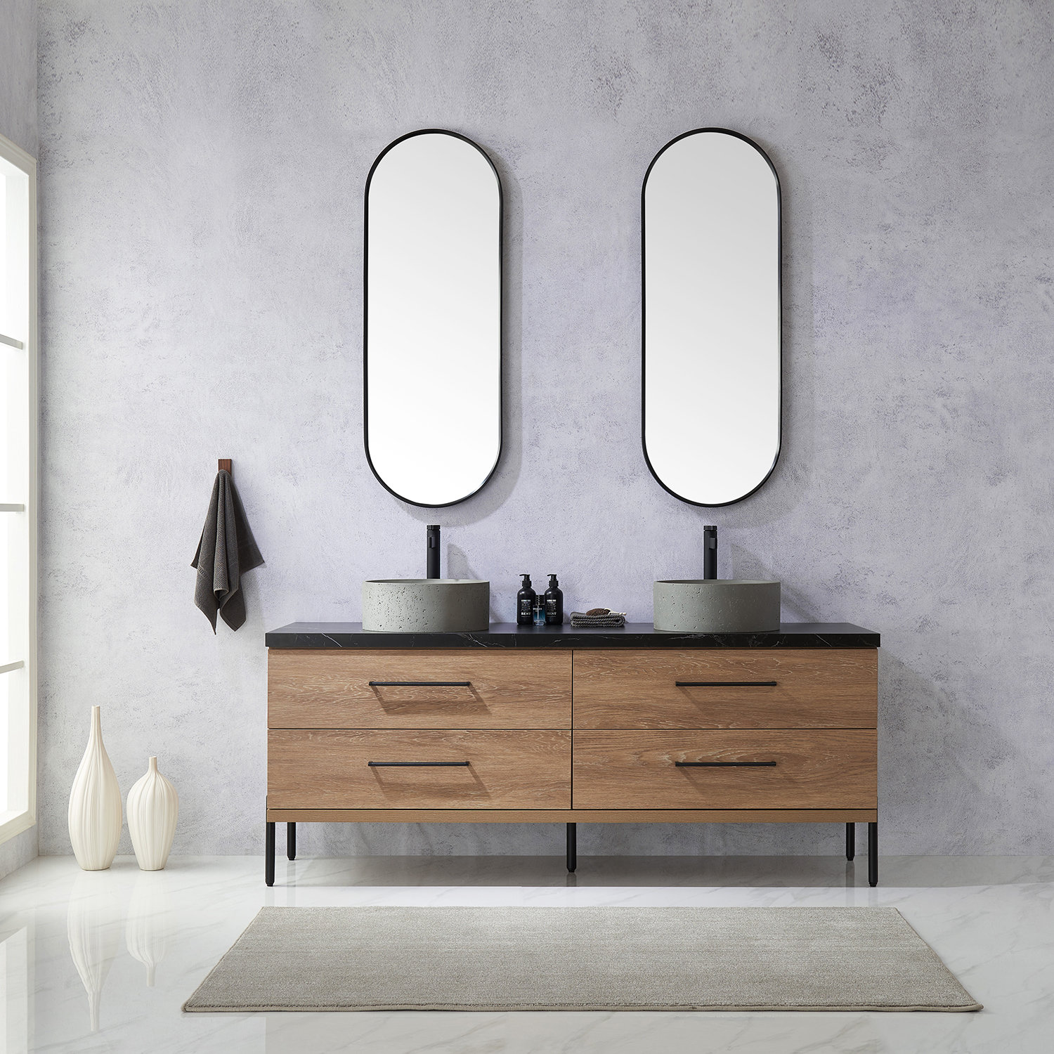 Trent Austin Design® Northport 72'' Double Bathroom Vanity with Stone