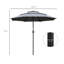 Parasol de patio gris foncé 9 pi, 3 pi, avec manivelle et bouton poussoir inclinables pour l'extérieur, gris