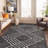 Abstract Geometric Pattern Shag Rug – Anthracite Dark Gray – Medium Pile, Durable & Stylish-57271648