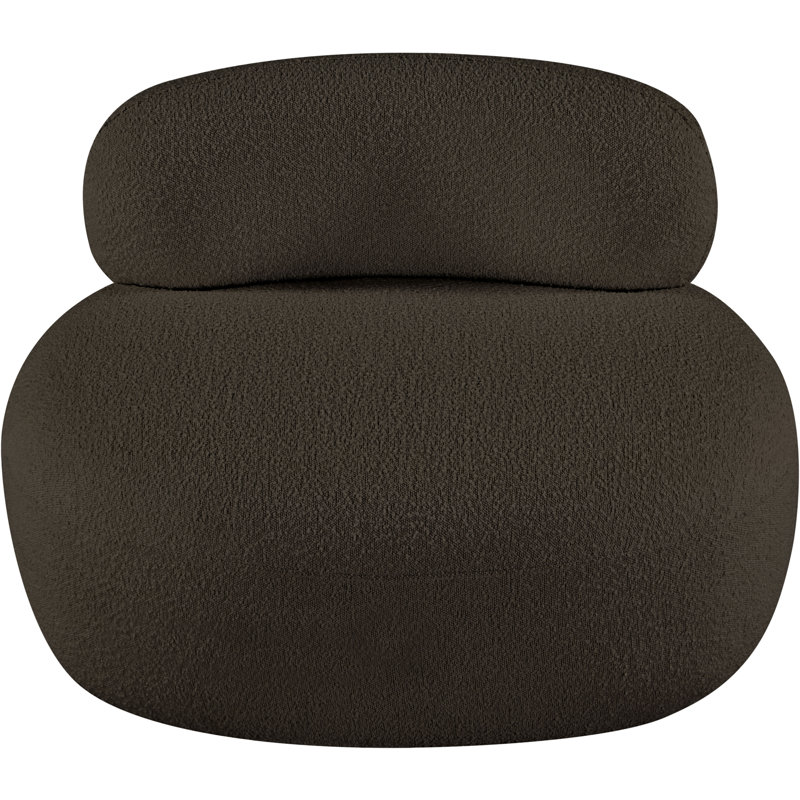 Ishi Upholstered Accent Chair, Brown Boucle Fabric