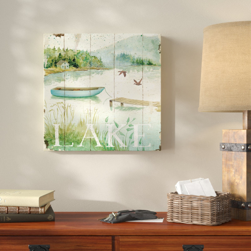 « lakeside ii », reproduction d’art sur toile tendue, H 14 po x l 14 po x P 2 po
