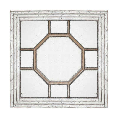 48"x48" Antique Style Decorative Square Wall Mirror with Mirrored Frame