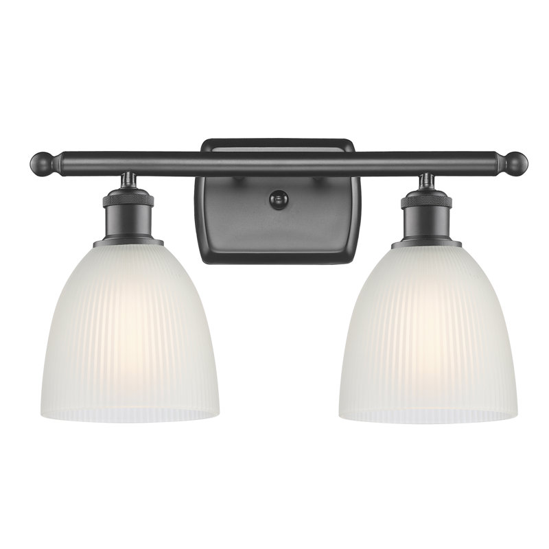 Éclairage pour salle de bain 2 lumières Asdsit, Ampoule incandescente rétro de 60 watts, Blanc, Bronze huilé