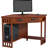 Corner Solid + Manufactured Wood Computer Writing Desk in Mission Oak
