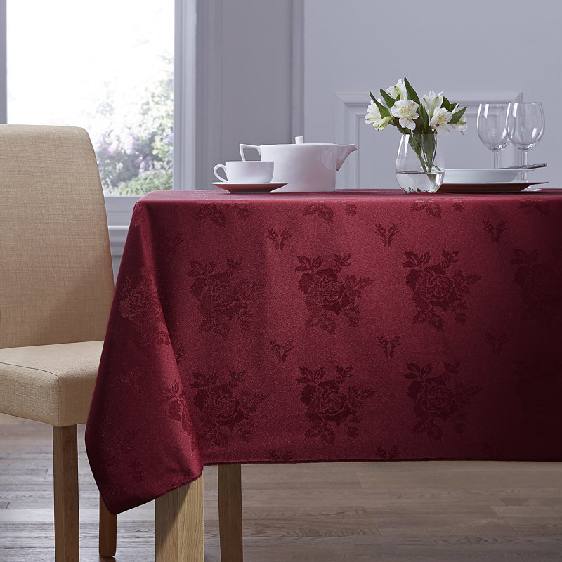 Ishaan Polyester Floral Square Napkin, Burgundy