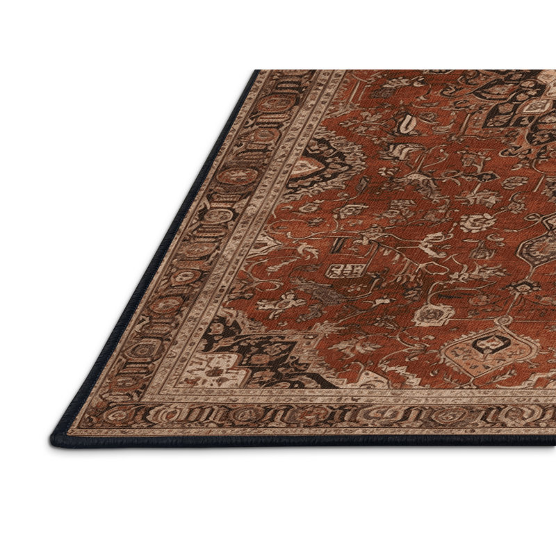 Tapis brun lavable à la machine, Rectangulaire 8 pi x 12 pi