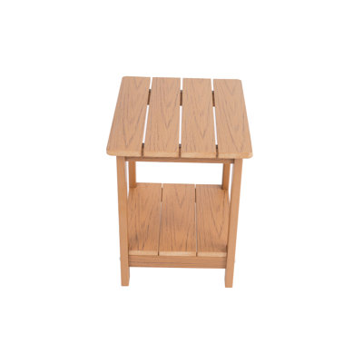 Tables de bout avec rangement, aspect bois de teck, jardin extérieur rustique