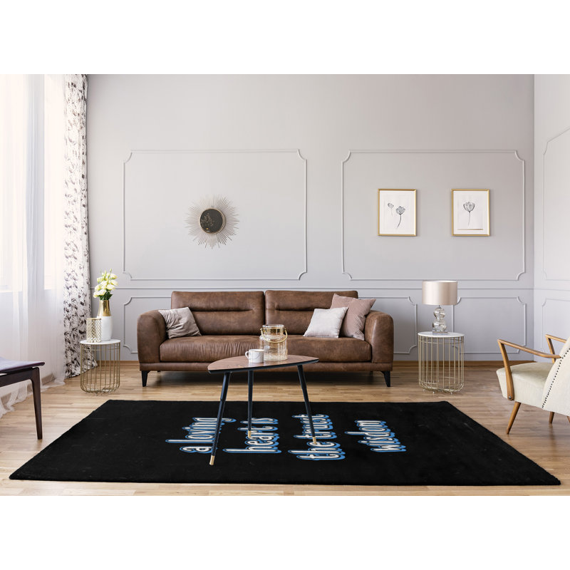 Tapis en poly-tableau noir style "love quoted", Rectangle 9 pi x 12 pi