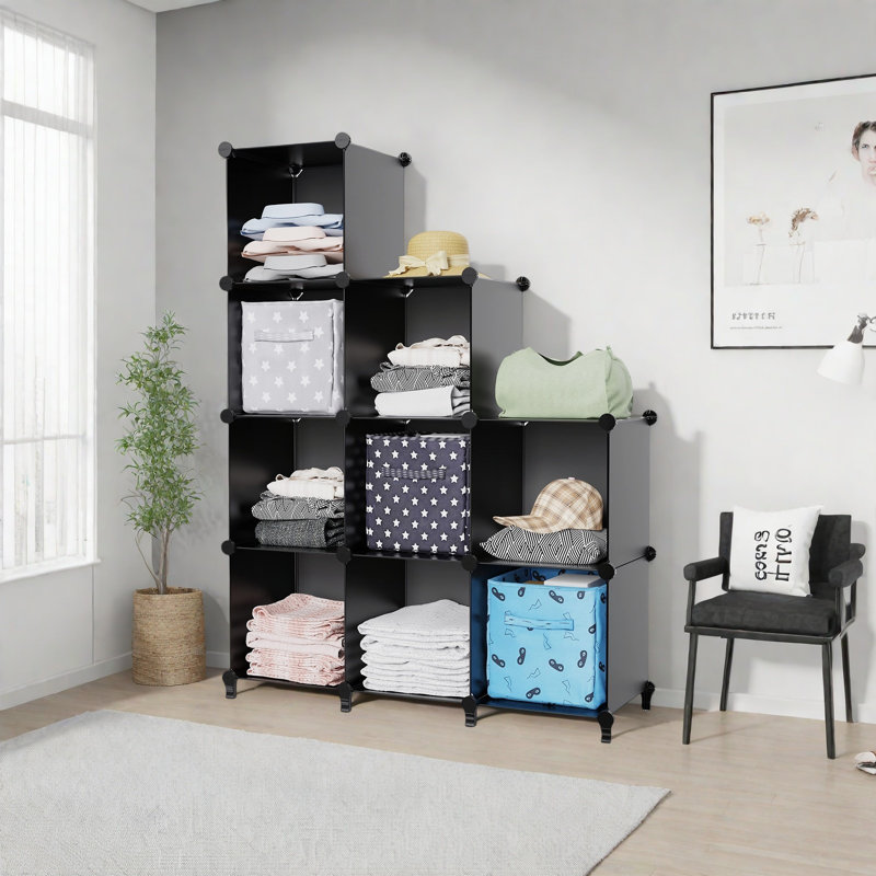 9-Cube Closet Organizers And Storage, Black