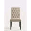 Ensemble de 2 chaises d'appoint en lin brun clair et finition noire rétro