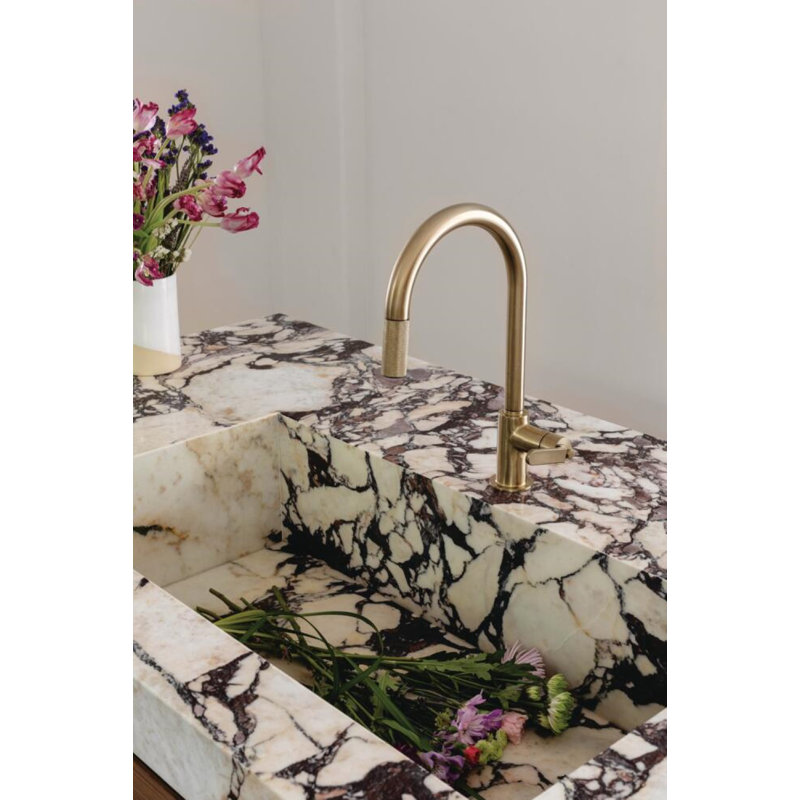 Litze® Pull-Down Single Handle Kitchen Faucet With Accessories, Stainless