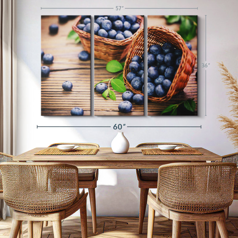 «Blueberries» sur toile, H 36 po x l 57 po