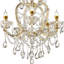 Lustre 22 pouces à 5 lumières en cristal doré Bella