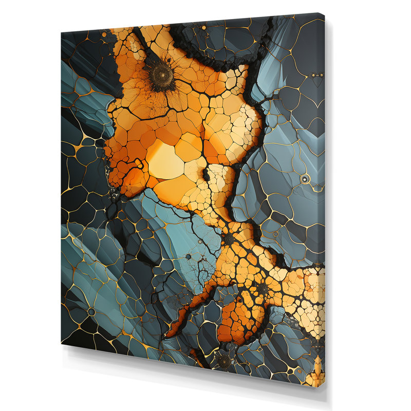 Marbre jaune et élégance III - art mural géométrique, H 32 po x l 16 po x P 1 po, Toile tendue