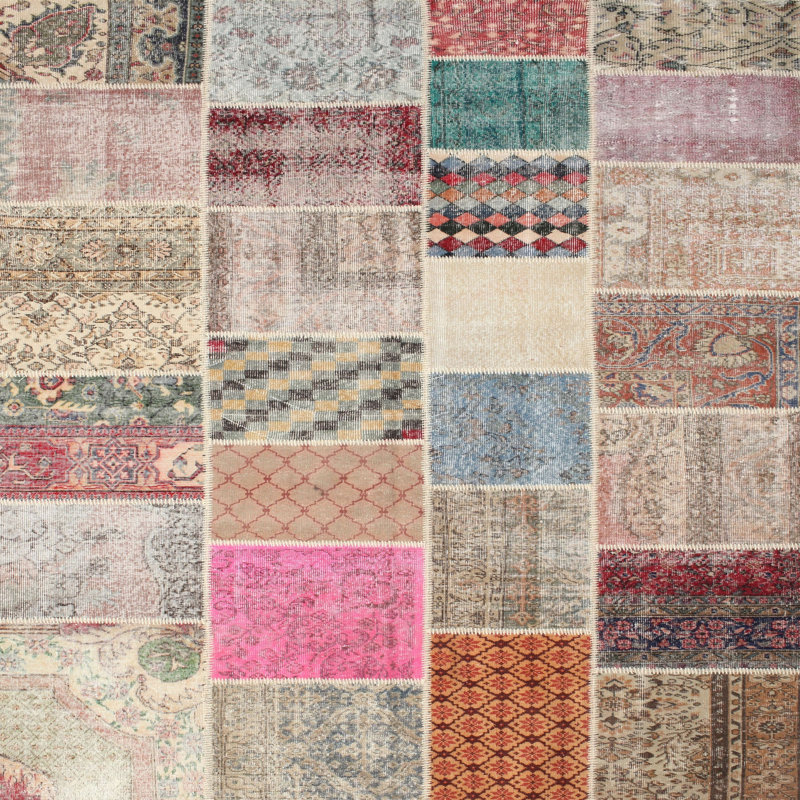 Tapis gris/beige/brun contemporain, Carré 5 pi