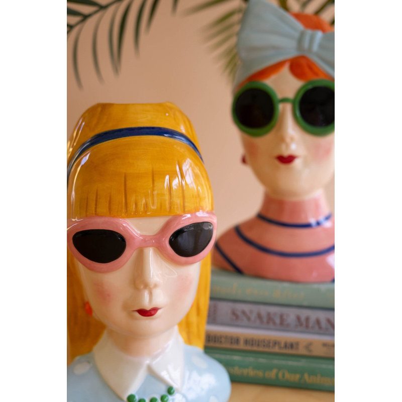 Ensemble de 2 vases décoratifs multicolores en céramique Kalalou