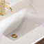 Meuble-lavabo simple mural 55 po avec plateau en quartz Calacatta Cristo-2023350454