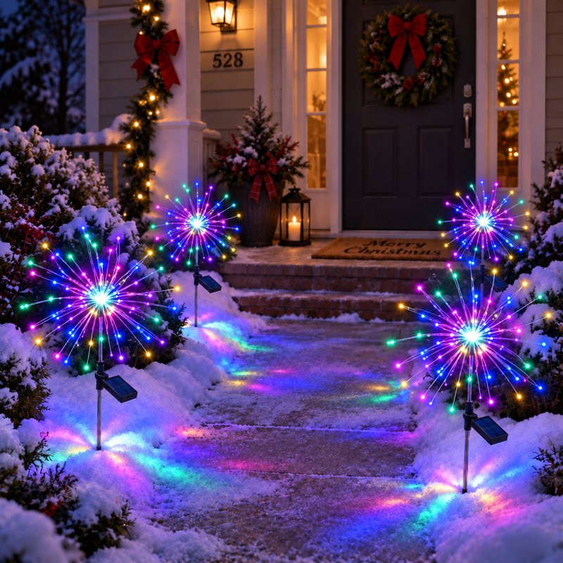Guirlande lumineuse solaire extérieure à 8 modes, 120 DEL étanches, idéale pour les décorations de Noël, Multi-couleur
