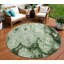 Tapis intérieur rond lavable abstrait vert artichaut 8 'vert et émeraude