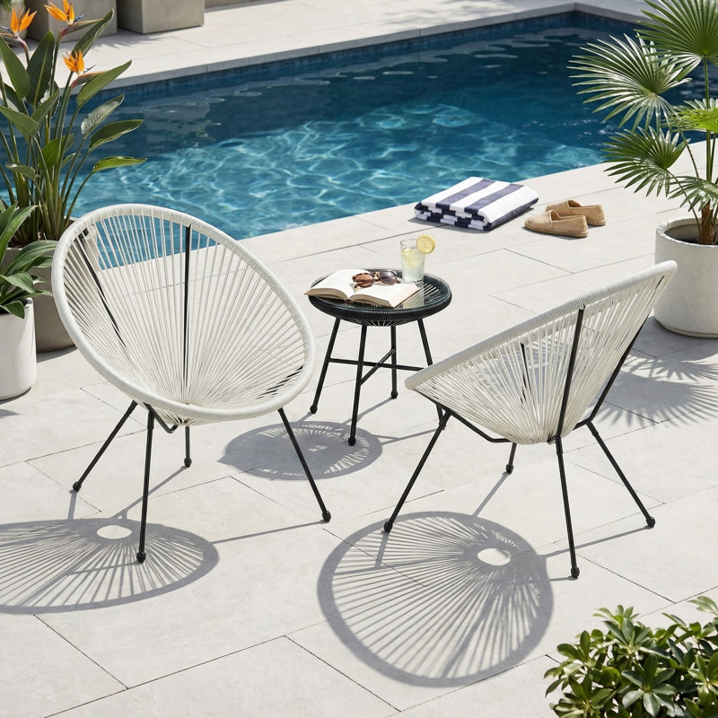 Chaise Anson (ensemble de 2) - Blanc, Blanc