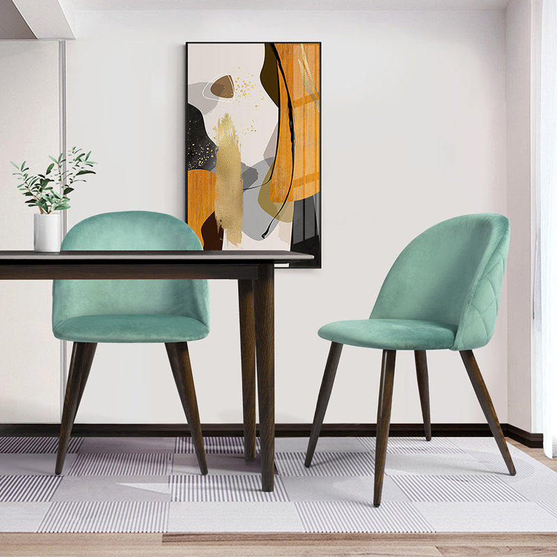 Abel 46cm H Velvet Upholstered Side Chair, Green