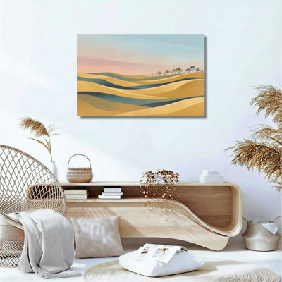 Ensemble de 1 tableau sur toile représentant un paysage désertique