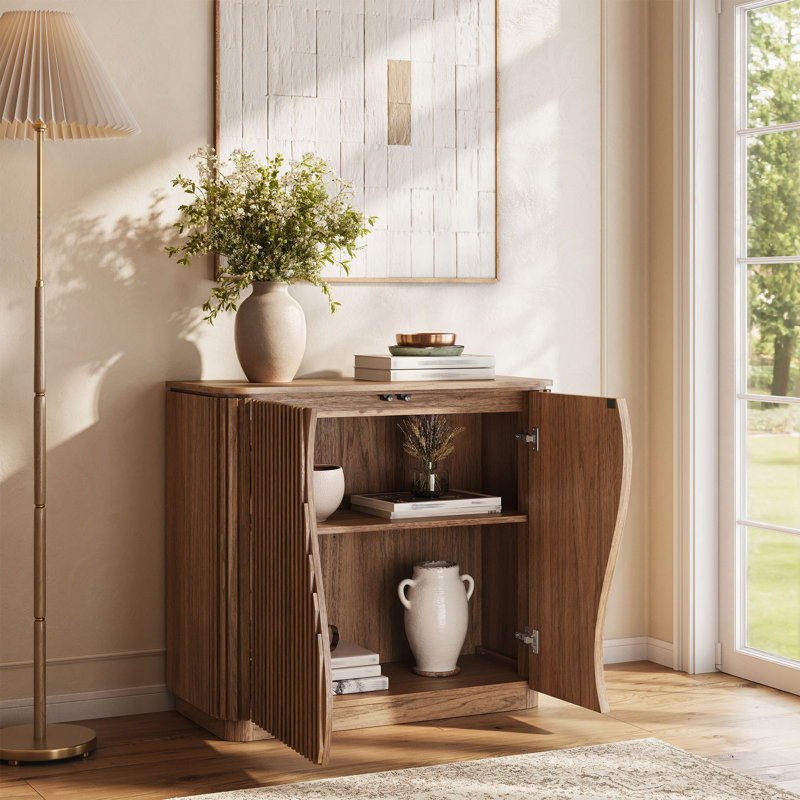 Simms 35" Modern Sideboard Buffet Cabinet - Brown Walnut