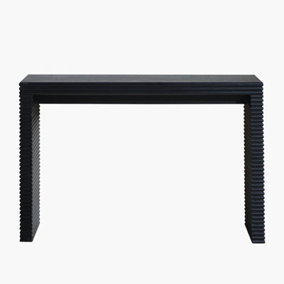 Modern Black Console Table With Ribbed Design,Wood Console Table, 47" W Entryway Table,Black Entry Table Narrow Console Table, Modern Hallway Table, Modern Sofa Table, Living Room Table