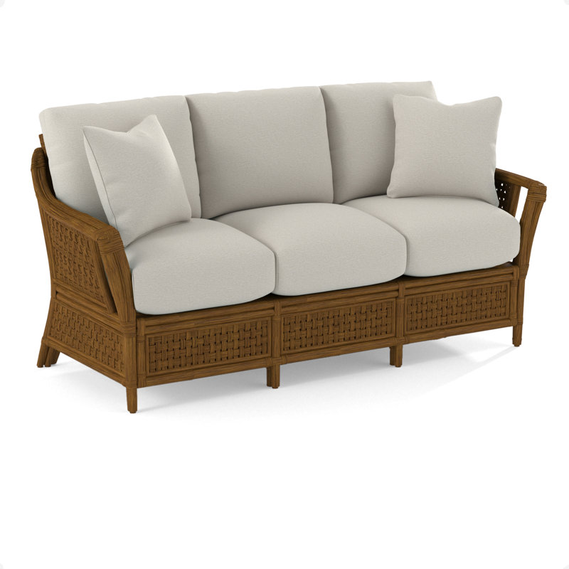 Boca 78'' Upholstered Sofa, Havana, White Performance Fabric