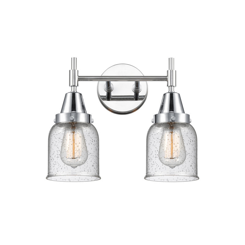 Éclairage pour meuble-lavabo à 2 lumières à intensité variable Gayle, Chrome poli, Grainé