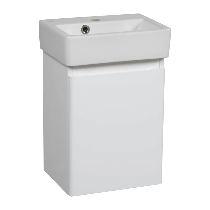 Meuble-lavabo simple avec plateau 14,56 po Heerke, Blanc ultrabrillant