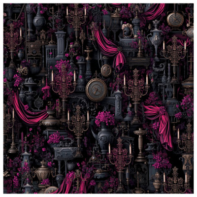 Gothic Candle Holders Drapes Comforter