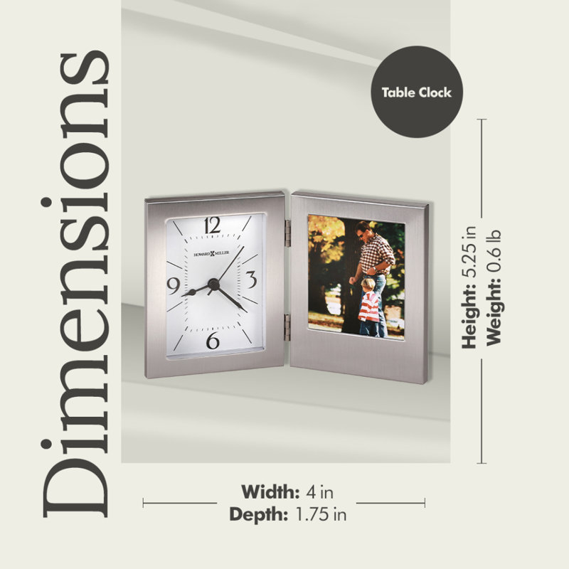 Envision Table Clocks Analog Quartz in Brushed Aluminum
