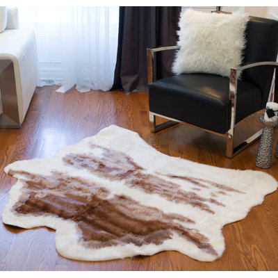 Tapis brun/blanc