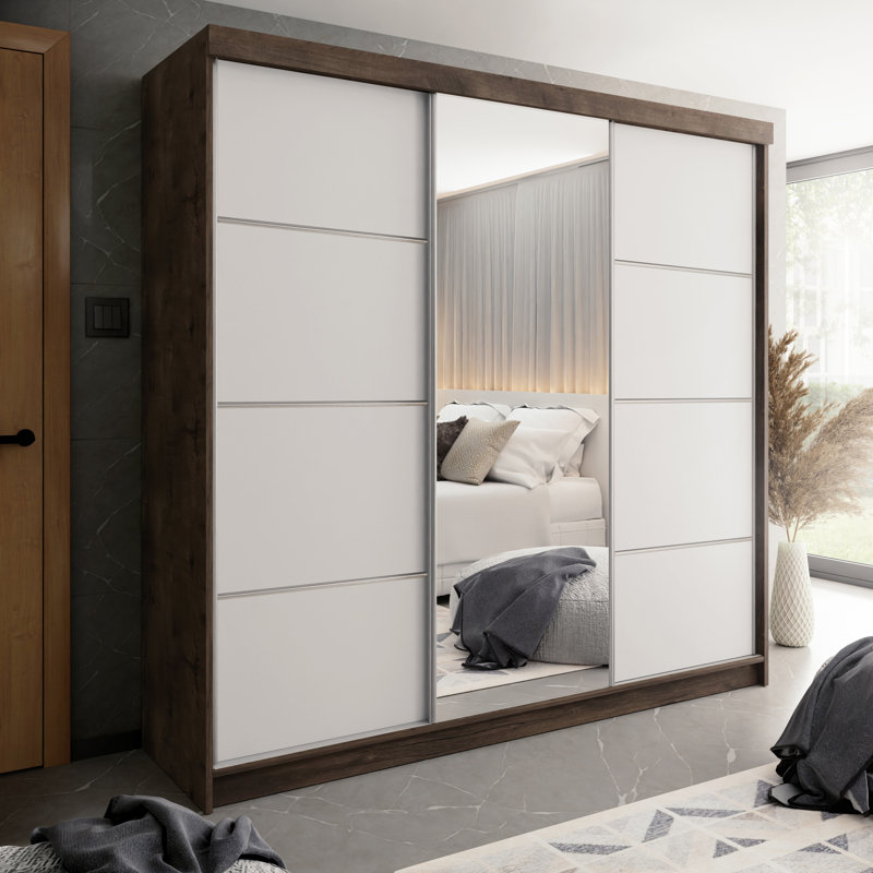 Madisson 3 Door Wardrobe, Walnut/White
