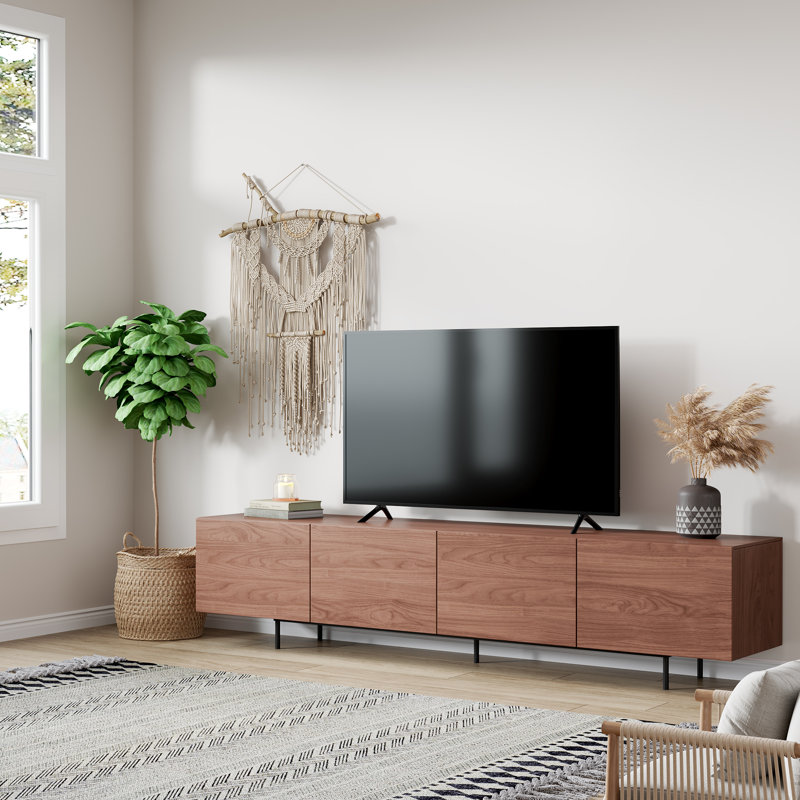 Meuble télé 86,5 po avec gestion des câbles et rangement