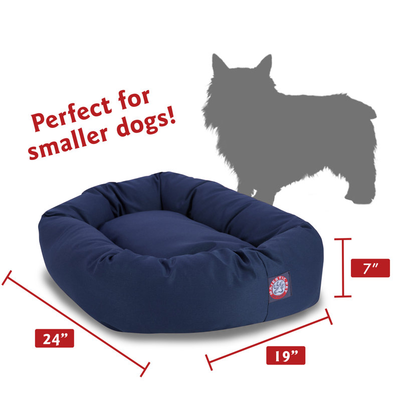 Lit ovale pour animal de compagnie, Petit (l 19 po x P 24 po x H 7 po), Bleu